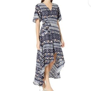 Jessica‎ Simpson Amthyst Plus Size Faux Wrap High Low Dress